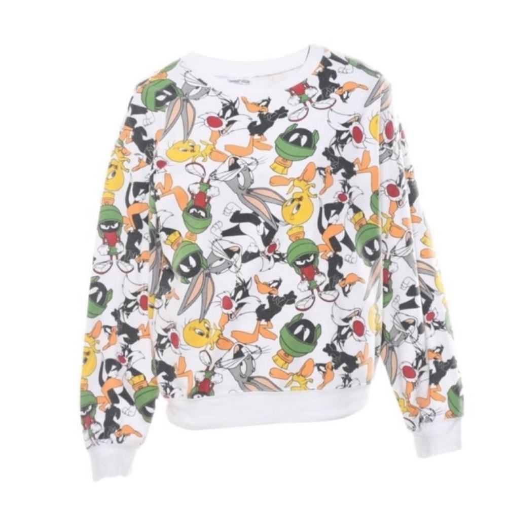 Looney Tunes Cartoon Bugs Bunny & Company Character Printed Sweatshirt
